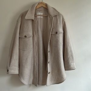 Aritzia Ganna Utility Shacket in Heather Bone Size S